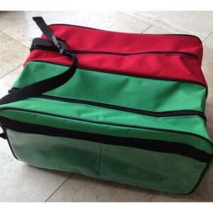 Glove or PPE bags Product Description: Anti bacterial and anti microbial fabric Any size Clean and contaminated sections Clear id pockets Colour coded, two examples shown.