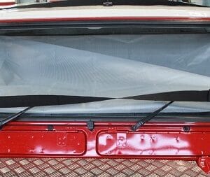 Windscreen sheet The windscreen sheet is an essential component of the sharp end protection pack. Easy to deploy using two straps or top strap and lower chain weight, the sheet fits neatly under the windscreen ready to catch glass fragments when cutting helping to prevent casualty contamination. It is made from tough rip stop clear PVC, which prevents the glass ingress but allows light into the vehicle aiding the rescue team and not blacking out the casualty. A useful piece of equipment at the RTC.